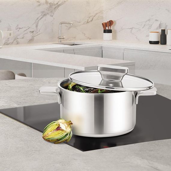 Каструля Maestro MR-3521-18, 2.5 л, 18 см, з нержавіючої сталі з кришкою, для всіх типів плит | Зображення 1