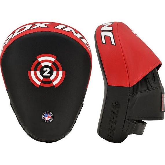 Лапи боксерські RDX T1 Curved Red/Black | Зображення 2