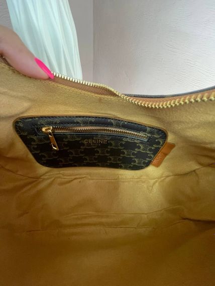 Сумка жіноча  Celine Ava Bag In Triomphe Canvas and Calfskin Tan brown Селін коричнева 072 | Зображення 6
