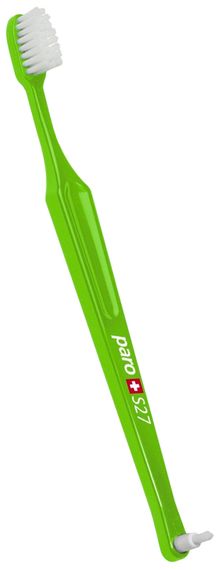 Дитяча зубна щітка paro® children toothbrush S27 м'яка, з монопучковою насадкою, салатова