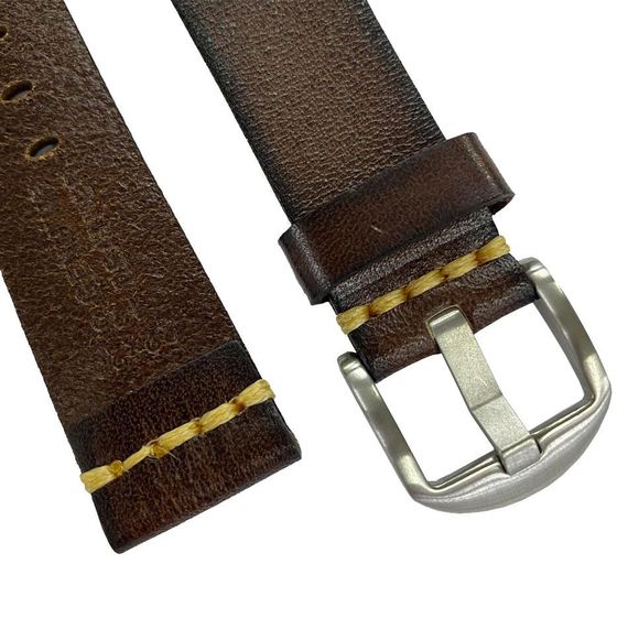 Кожаный ремешок Primolux C052B Steel buckle для часов Huawei Watch GT 2 / GT Active 46mm - Dark Brown | Зображення 3