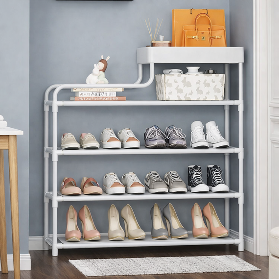 Металева взута-етажерка для взуття Shoe Rack — полиця для передпокою, компактна та міцна | Зображення 1