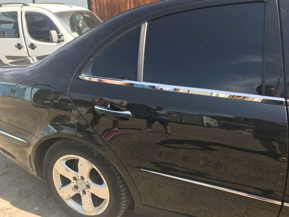 Наружняя окантовка стекол (нерж) SD, OmsaLine - Итальянская нержавейка (4 шт) для Mercedes E-сlass W211 2002-2009 гг | Зображення 5