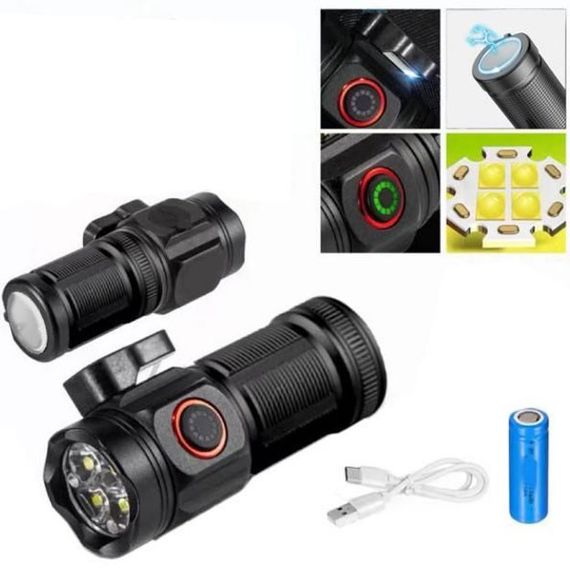 Фонарик мощный аккумуляторный для дома W5183-4XHP360, Фонарь ручной с функцией зарядки PG-34 | Зображення 1