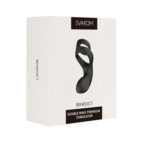 Подвійне ерекційне кільце Svakom Benedict Black зі стимуляцією промежини | Зображення 6