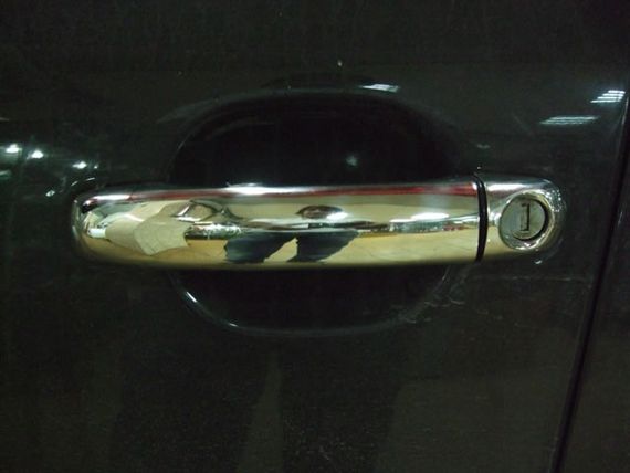 Накладки на ручки (4 шт., Нерж.) Італійська нержавійка, з чіпом для Ауди Q7 2005-2015 рр | Зображення 3