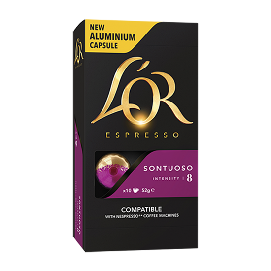 Nespresso капсули L'OR Espresso Sontuoso 8 неспресо льор 10 шт Франція