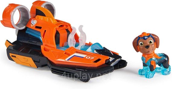Щенячий Патруль Мегакіно 2023: Катер та фігурка Зуми. Paw Patrol Zuma Mighty Movie Hovercraft. Світло, звук | Зображення 2