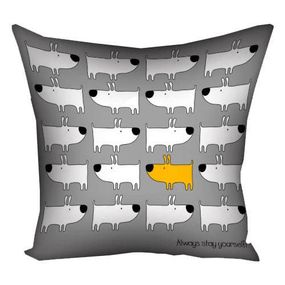 Подушка габардинова з принтом Always stay youself! 50x50 (5P_DOG046)