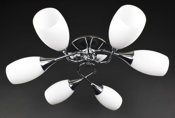 Люстра стельова на 6 лампочок 27300 Хром 15х63х63 см.