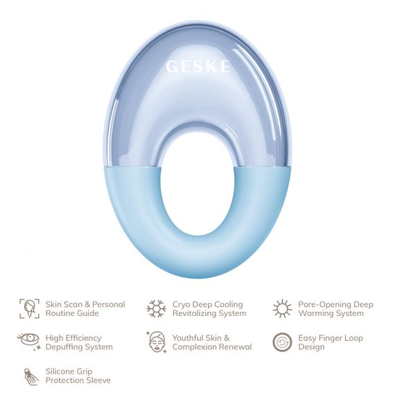 Масажер для очей GESKE Cool&Warm Eye Massager 7в1 aquamarine | Зображення 1