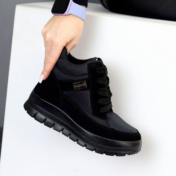 Легкі зручні теплі чорні черевики на кожен день | Зображення 1