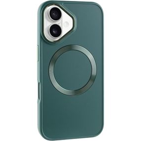 TPU чохол Bonbon Metal Style with MagSafe для Apple iPhone 16 (6.1") Зелений / Pine green