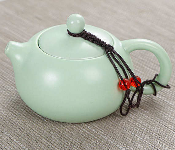 Чайный набор для чайной церемонии дорожный - чайник, та 4 чашки в сумке. Салатовый | Зображення 3