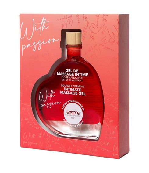 Массажный гель EXSENS With Passion Candy Apple 50 мл разогревающий, без сахара, съедобный