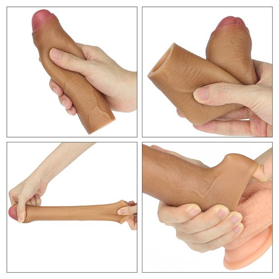 Насадка на член - Revolutionary Silicone Nature Extender Add 1" Brown | Зображення 3