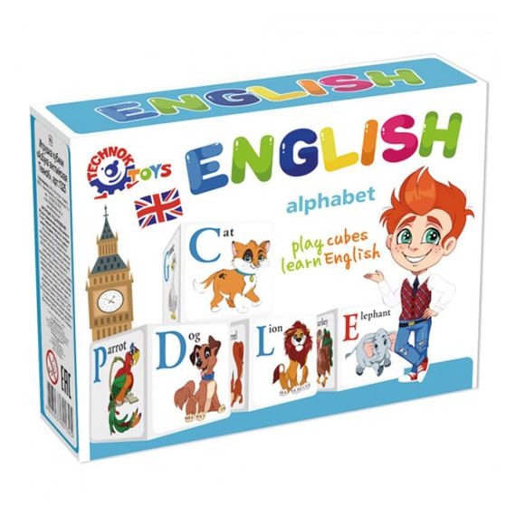 Детский развивающий набор кубиков "Английская азбука" 1325TXK 12 кубиков