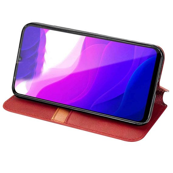 Кожаный чехол книжка GETMAN Cubic (PU) для Xiaomi Mi 10 Lite Штучна шкіра, Слот для візитки, Червоний | Зображення 2