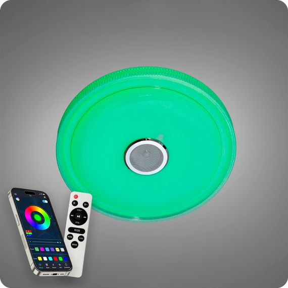 Люстра світлодіодна 517 Dlight RGB з пультом і  колонкою 80Вт Білий (02165) | Зображення 5