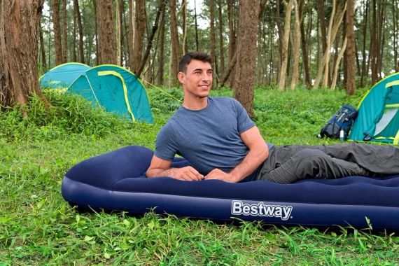 Надувний матрац  188x99x28см  з підголовником, вбудований ножний насос, Bestway 67224 | Зображення 6