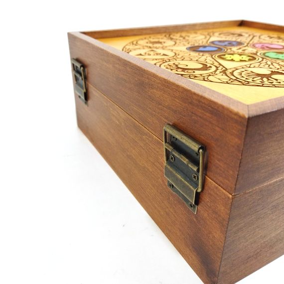 Ящик з кришкою для колекційних карт Magic the Gathering, Pokemon, Yu-Gi-Oh 25х25х11 см Майстерня містера Томаса Дерево Лак | Зображення 2