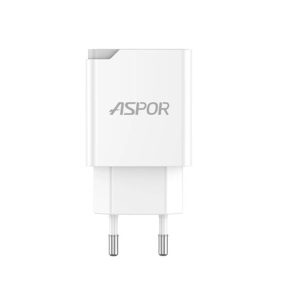 Мережевий зарядний пристрій Aspor A827 IQ (USB/2.4A) — білий | Зображення 2