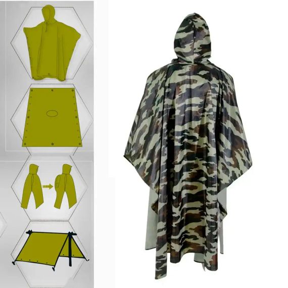 Камуфляжный дождевик военный, Дождевик Плащ-Палатка, Пончо Дождевик для ЗСУ, Дождевик армейский | Зображення 2