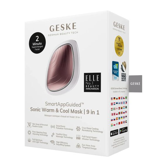 Ультразвуковая маска тепло и холод GESKE Sonic Warm&Cool Mask 9в1 white, Бежевый | Зображення 7