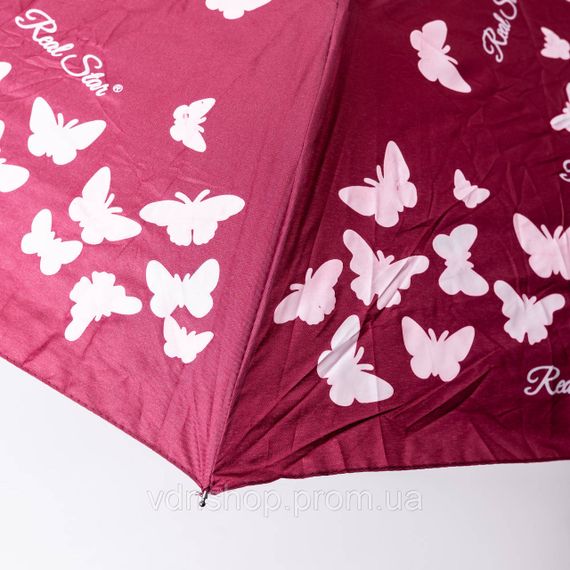 Парасолька напівавтомат з принтом міцна з поліестеру діаметр 97 см Червона HP-23-2R | Зображення 8