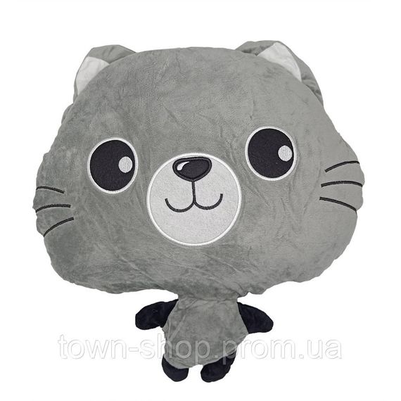 Детская мягкая игрушка "Кошечка" L1128(Grey) игрушка с пледом, размер 40 см