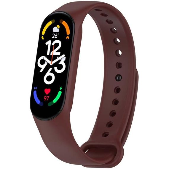 Силиконовый ремешок для Xiaomi Mi Band 7/6/5/4/3 Бордовый / Maroon