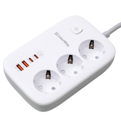 Сетевой фильтр питания ColorWay CW-CHE34PDW 3 розетки/4USB (CW-CHE34PDW) | Зображення 7