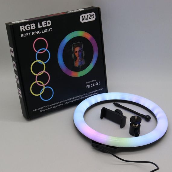 Кільцева RGB лампа 26 см, MJ260 Soft Ring Light / Світлодіодна лампа для селфі | Зображення 9