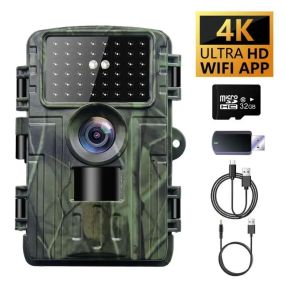 Мисливська камера HunterCam PR5000 Wi-Fi 4K 60MP IP66 для полювання, спостереження за тваринами та охорони