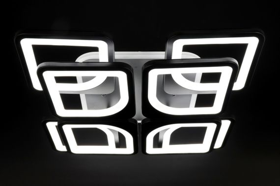Люстра світлодіодна стельова LED світильник для квартири на стелю лед з пультом 25751 Чорний 11х43х43 см. | Зображення 1