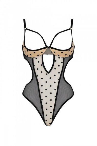 Еротичне боді Passion MARINA BODY, S/M, beige, з відкритими чашками sexstyle | Зображення 2