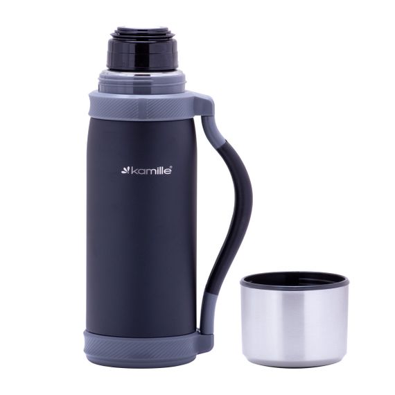 Термос черный 1200ml из нержавеющей стали | Зображення 2
