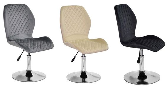 Поворотний стілець Fox CH-Base, на хромованому круглому диску Ø 385 мм із регулюванням висоти, м'яка оббивка