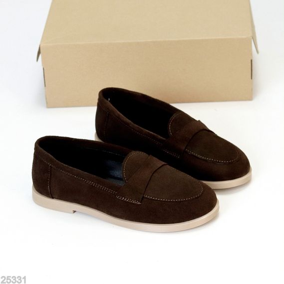 Класичні замшеві лофери гіркий колір Шоколад виробництво Україна | Зображення 3