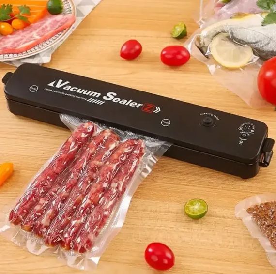 Вакуумный упаковщик для кухни чорний Вакууматор бытовой vacuum sealer Продуктовый вакуумный упаковщик для дома