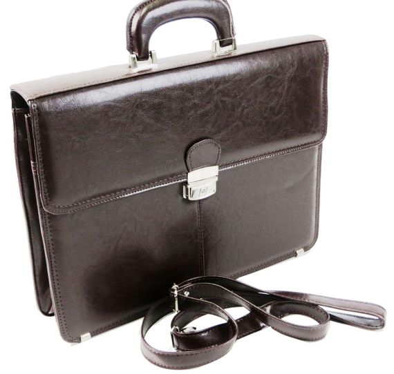 Мужской портфель  из эко кожи JPB, коричневый | Зображення 1