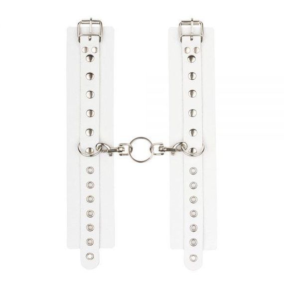 Наручники Leather Double Fix Hand Cuffs, White Sex Aura | Зображення 1