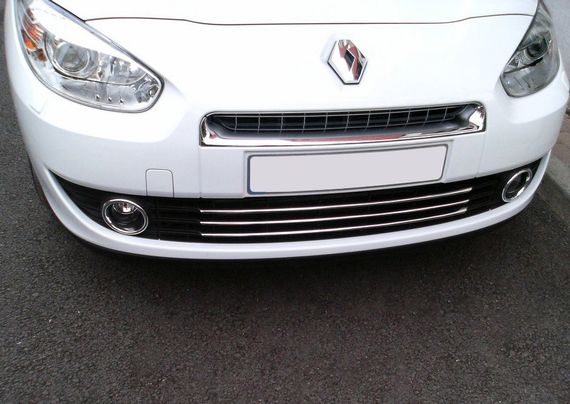 Накладки на решітку бампера (2009-2013, нерж) для Renault Fluence рр