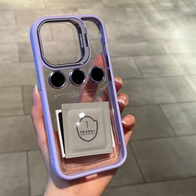 Чехол с подставкой и стеклом на камеру Lens Shield для iPhone 13 Pro Max цвет Лавандовый