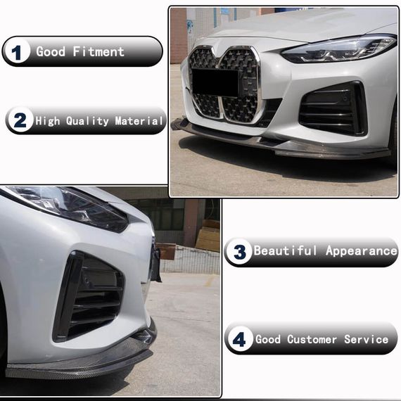 Накладка на передній бампер Lip V2 (для G26 M-Sport, Карбон) для BMW 4 серія G22/23/26 2020- рр | Зображення 2