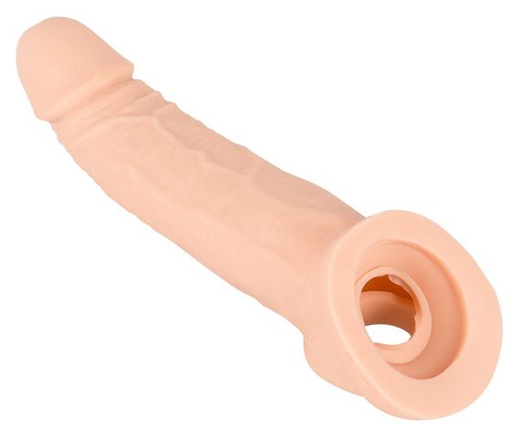 Насадка на член та мошонку Nature Skin Penis Sleeve, тілесна Sex Aura | Зображення 1