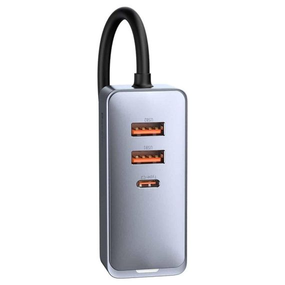 АЗП Baseus Share Together PPS multi-port Fast charging with extension cord 120W 2U+2C Gray | Зображення 2