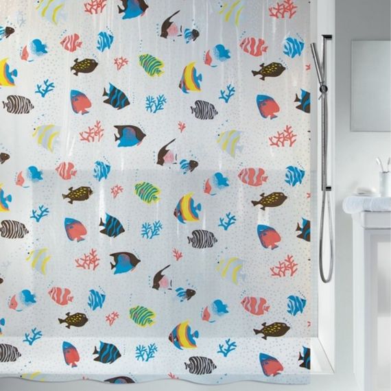 Шторка для ванной и душа Spirella Fish 180x200 см, водоотталкивающая PEVA, 10.21960