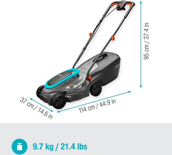 Газонокосарка електрична Gardena PowerMax 32/1200 G2 14633-20 (32 см, 30 л, 1200 Вт, 9.7 кг) | Зображення 1