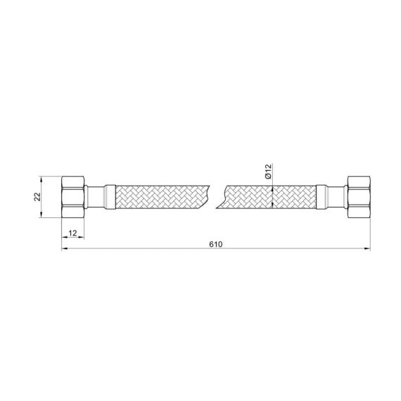Гибкая подводка для воды Thermo Alliance Standart 60 см ГГ SD397W60 | Зображення 1